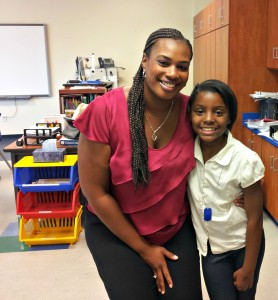 Deneesha Edwards has developed a close relationship to her lunch buddy, Ja'Nia over the last three years. The pair met at Charles England Elementary School when Ja'Nia was in third grade. They recently celebrated her fifth grade graduation together. 